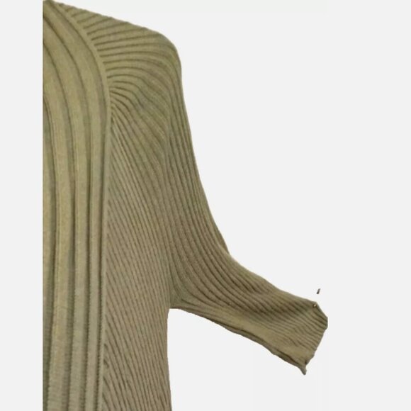 Multiples Women’s XL Olive Ribbed Midi Cardigan Crochet Back Shawl Collar EUC - Picture 7 of 13